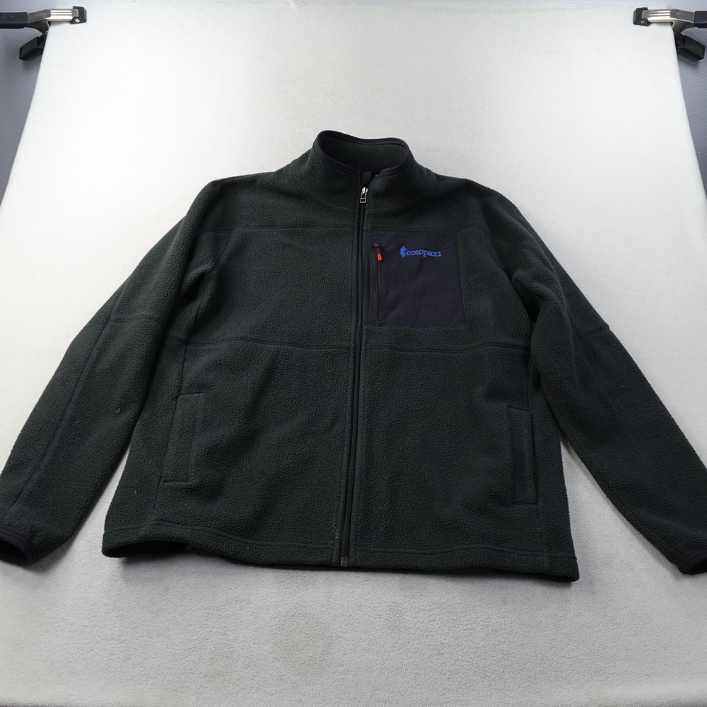 Cotopaxi Teca Fleece Full Zip Jacket Men's XL Black Green Chest Pocket